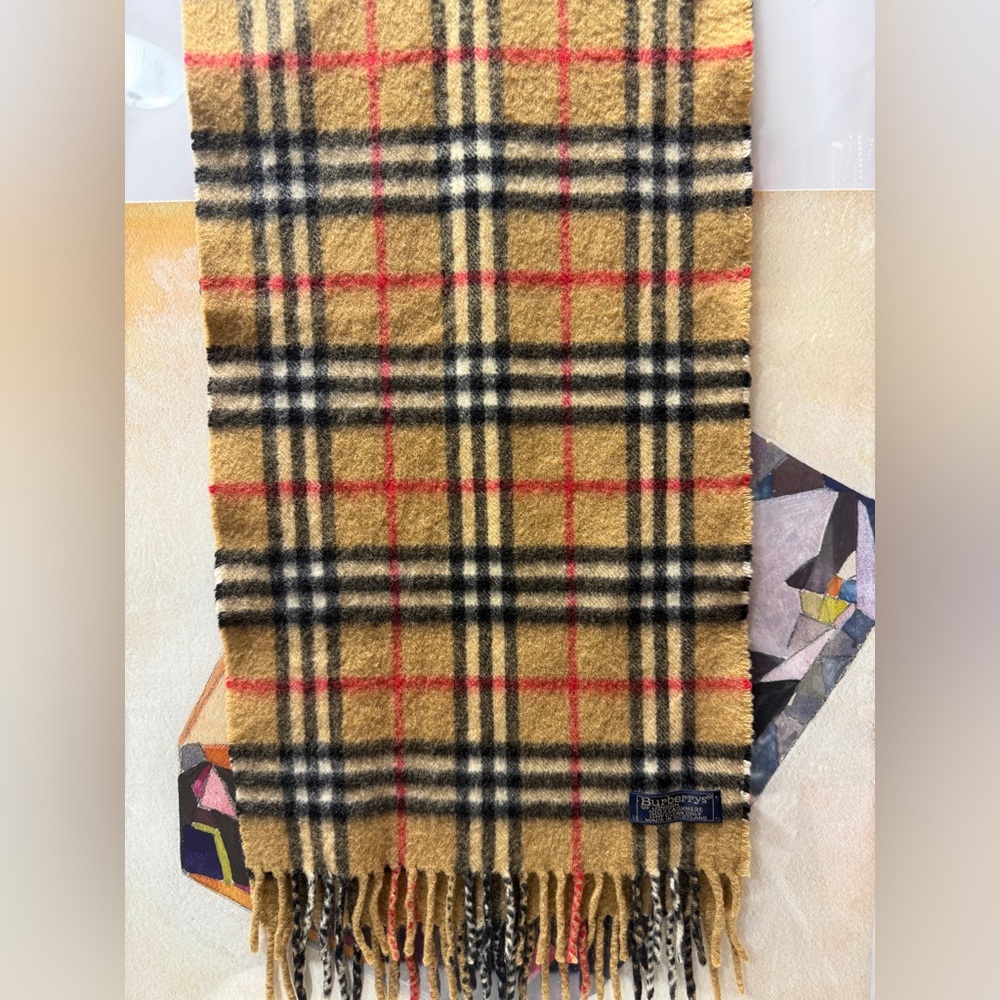 BURBERRYS(004) 100% Cashmere Classic Check Brown Scarf